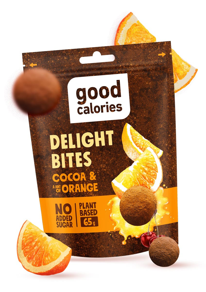 Prírodné sladkosti - Kakaové guľôčky s nádychom pomaranča – 65 g - produkt goodcalories.com 1
